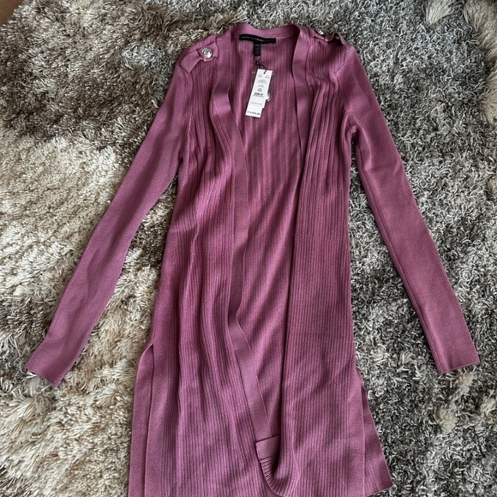 NWT White House Black Market Mauve Long Sleeve Cardigan